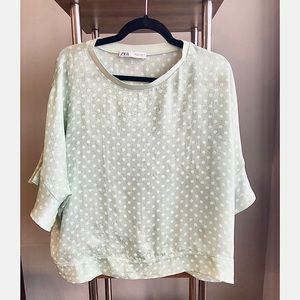 Mint Green Polka Dot Blouse